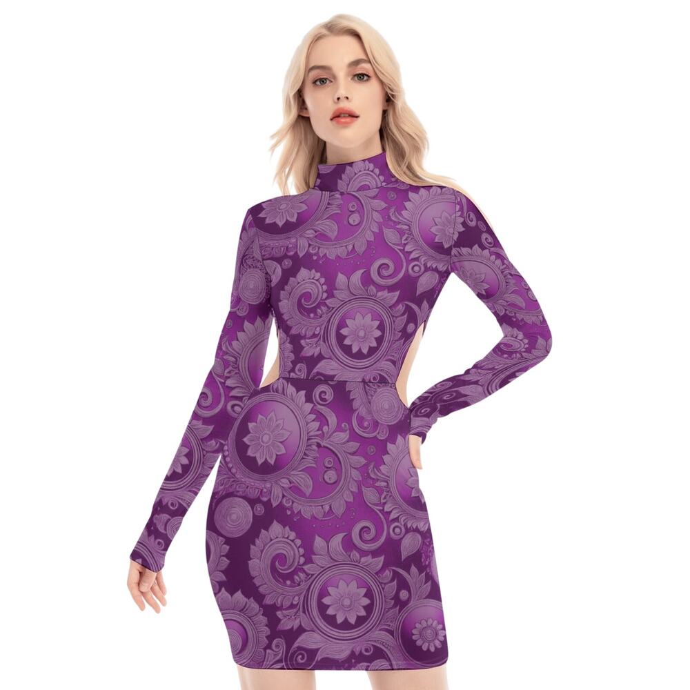 fullbreedcustom Print Women's Waist Hollow Hip Dress